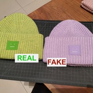 real vs fake Acne Studios beanie